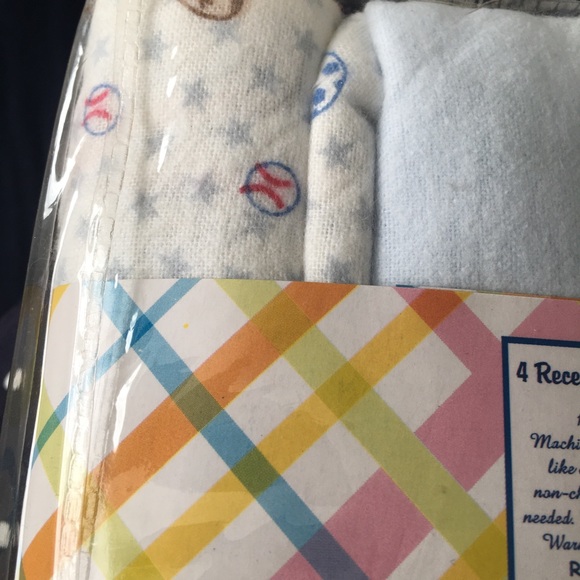 Baby collection 4piece receiving Baby BlanketsFor Boys Light bluemedium blue - Picture 7 of 13